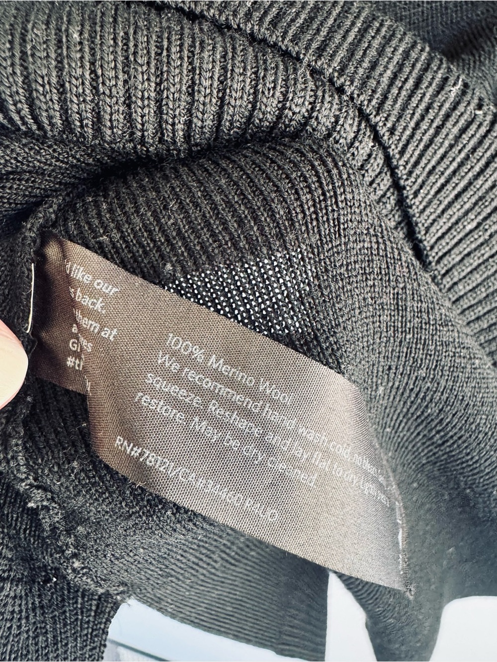 Eileen Fisher Merino Wool Black Long Sleeve Crewneck Sweater - Picture 3 of 5